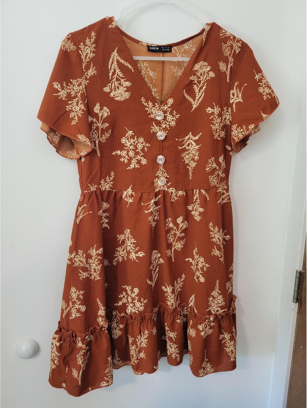 Floral Print Button Front Dress Size S